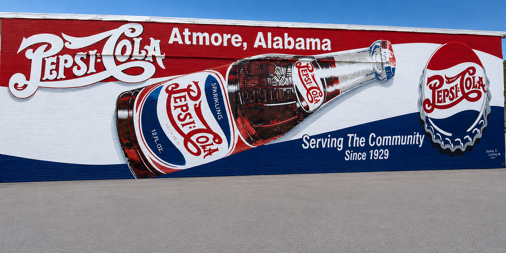 Historic Pepsi-Cola mural in Atmore, Alabama